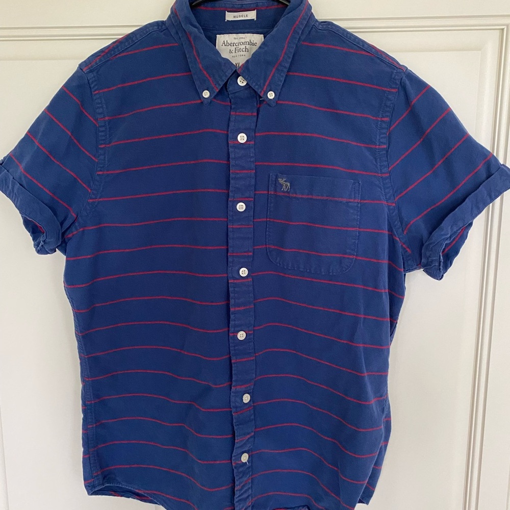 a&f striped polo